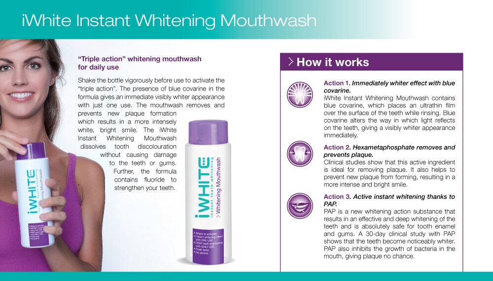 IWHITE, Instant Whitening Mouthwash 500ml | Watsons Singapore