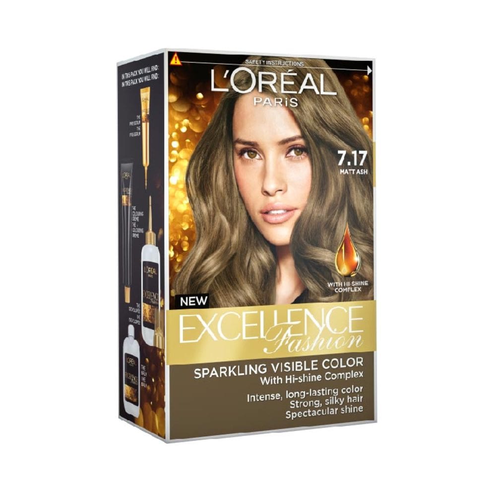 L Oreal Paris Excellence Parisian Fashion 7 17 Matt Ash Hair Colour Formulated For Dark Asian Hair No Bleaching Required 75ml Watsons Singapore