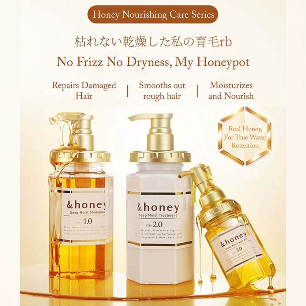&HONEY, Deep Moist Hair Oil Organic & Botanical (Repair Damaged Hair + Smooth Out Rough Hair &HONEY, Deep Moist Hair Oil Organic & Botanical (Repair Damaged Hair + Smooth Out Rough Hair