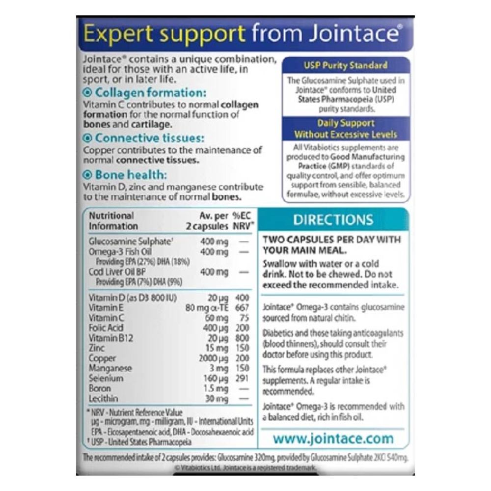 Vitabiotics Jointace Omega 3 Capsules With Glucosamine Cod Liver Oil Vitamin D 30s Watsons Singapore Vitabiotics Jointace Omega 3 Capsules With Glucosamine Cod Liver Oil Vitamin D 30s Watsons Singapore