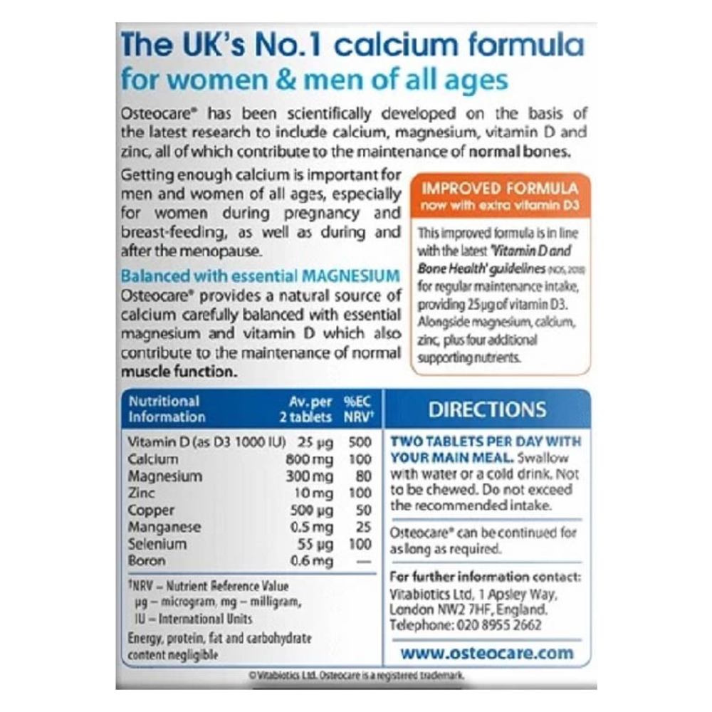 Vitabiotics Osteocare Original Bones Supplement With Calcium Magnesium Vitamin D 30s Watsons Singapore