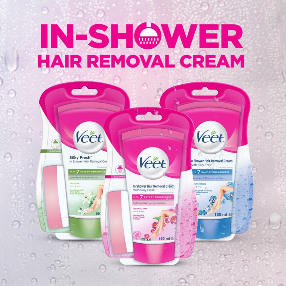 veet silk fresh in shower hair removal cream for sensitive skin 150ml watsons singapore