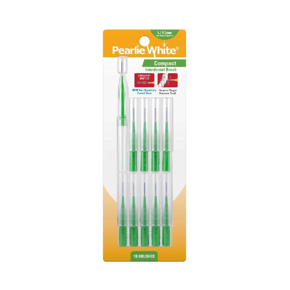 Pearlie White Compact Interdental Brush Extra Soft Bristles L 1 5mm 10s Watsons Singapore
