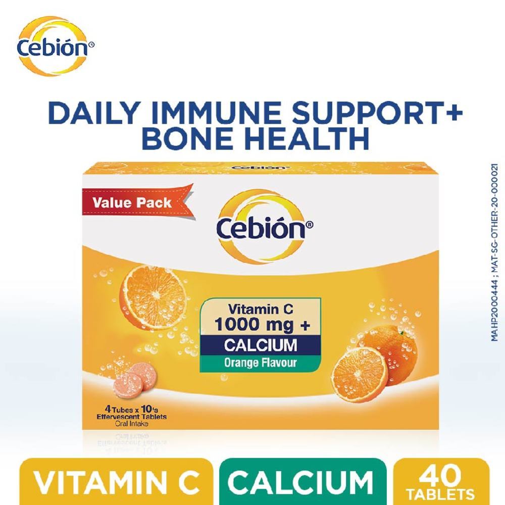 Cebion Vitamin C With Calcium Effervescent Tablets Orange Flavour 40s Watsons Singapore