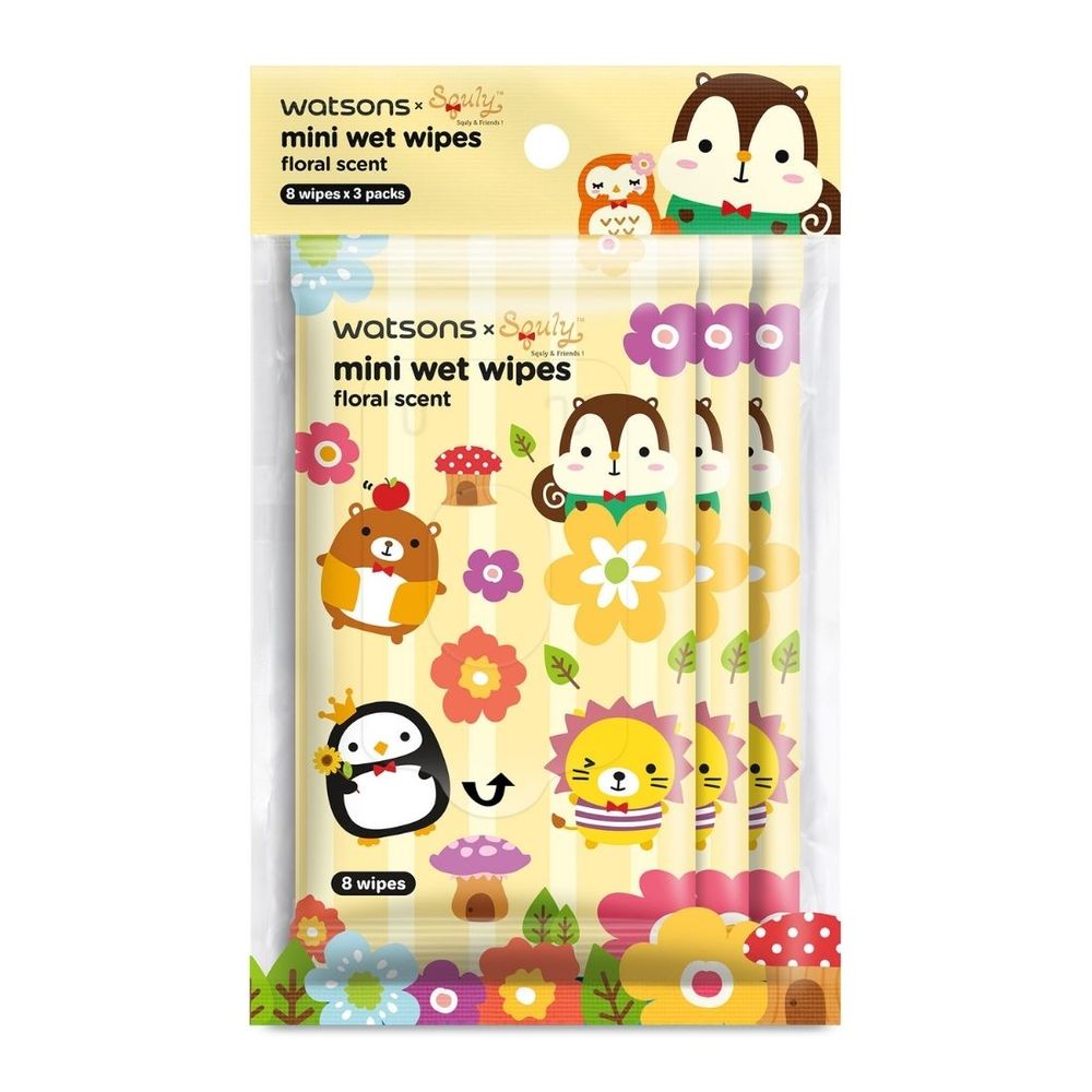 Watsons Squly Friend Mini Wet Wipes Floral Scent 8s X 4 Lazada Singapore
