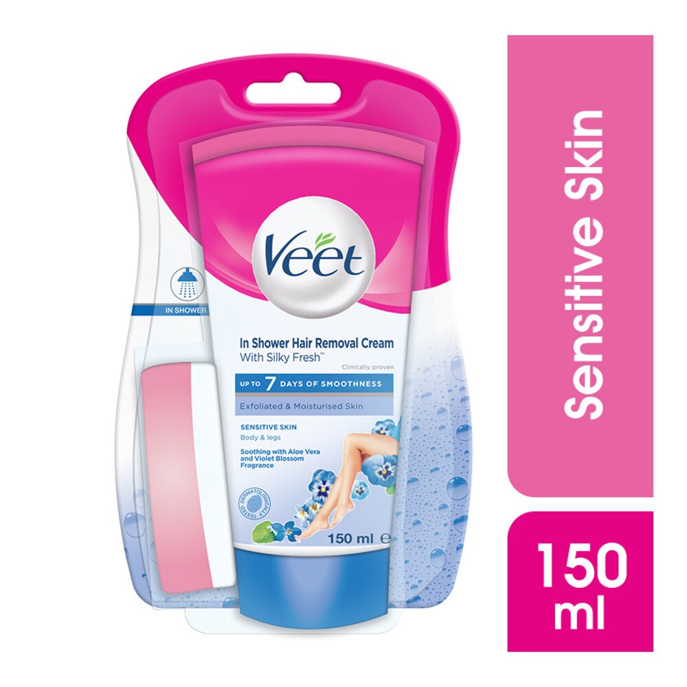 veet silk fresh in shower hair removal cream for sensitive skin 150ml watsons singapore