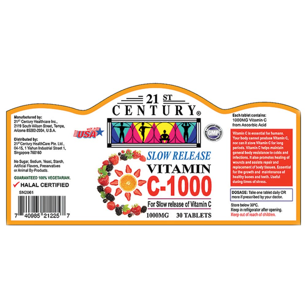21st Century Slow Release Vitamin C 1000 Tablets Maintain Body Resistance 1000mg 30s Watsons Singapore 21st Century Slow Release Vitamin C 1000 Tablets Maintain Body Resistance 1000mg 30s Watsons Singapore